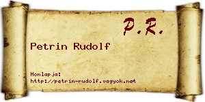 Petrin Rudolf névjegykártya