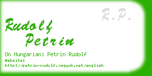 rudolf petrin business card
